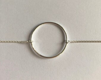 Karma Ring Necklace L - Silver Chain Necklace - Infinity Necklace - Sterling Silver Necklace - Minimalist Jewelry - Unique Gift Idea