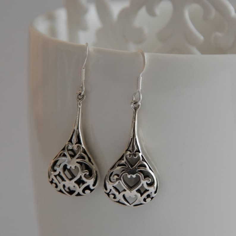 Sterling Silver Earrings Magdalena Silver Dangle Earrings Teardrop Earrings Handmade Earrings Boho Earrings Earrings image 2