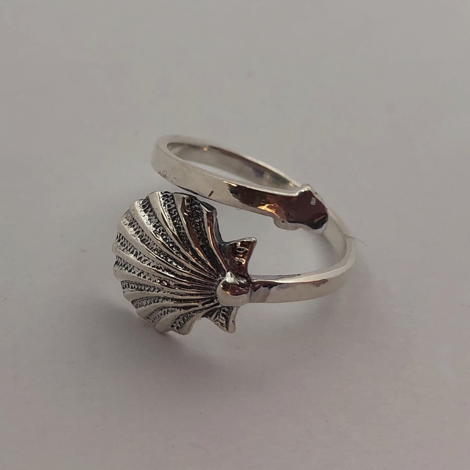 Shell Ring Silver Silver Shell Ring - Silver Ring - Sterling Silver Jewelry - Adjustable ...