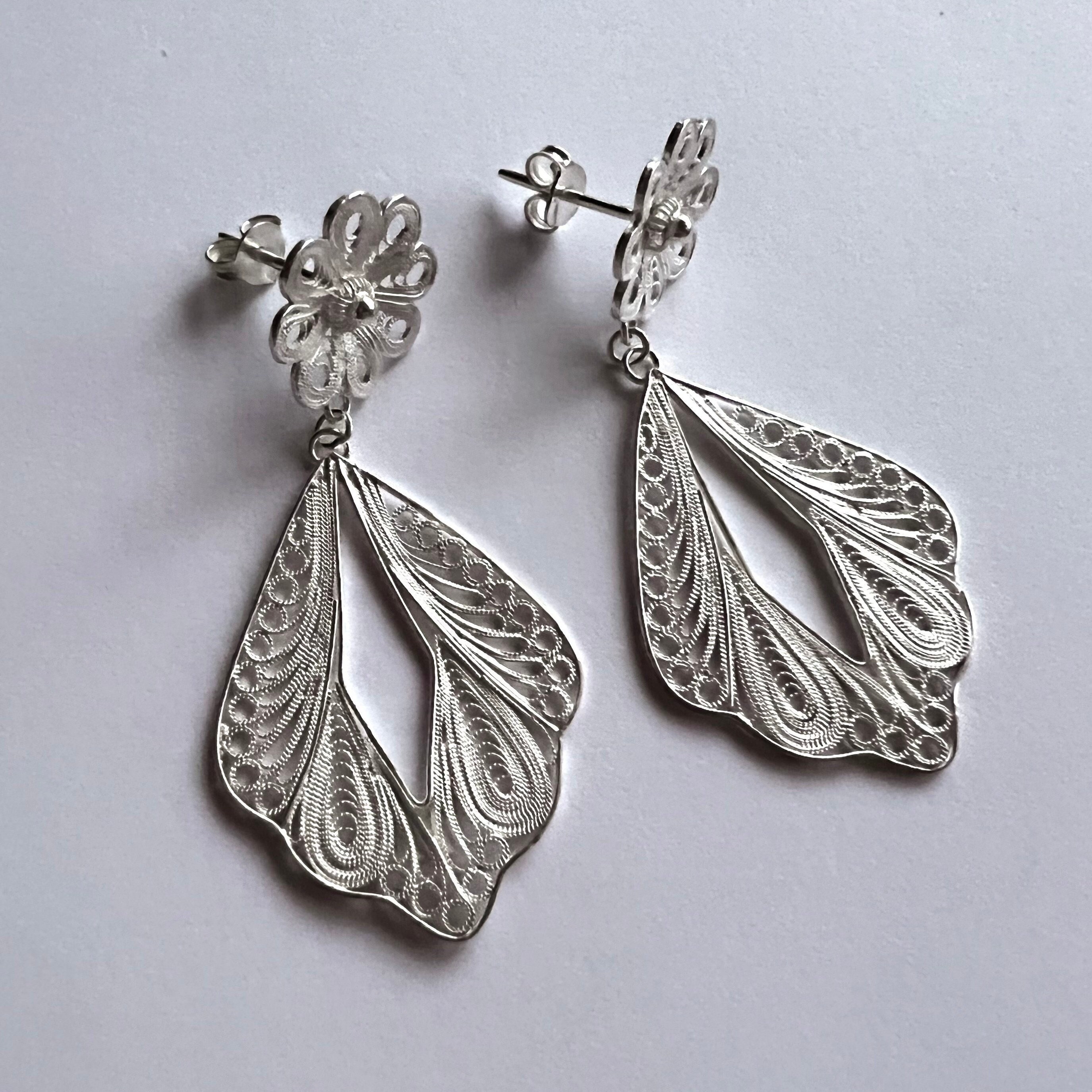 Sterling Silver Filigree Earrings Marbella Filigree Jewelry Silver Earrings Silver Jewelry Handmade Jewelry Gift Idea for Her Etsy