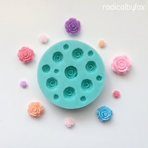 Roses Silicone Mold Deluxe, Flower Resin Crafting Kawaii Cabochons & Flatbacks, Decoden and Charms, Uv Resin and Food Safe