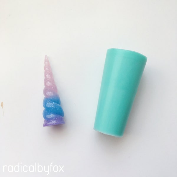 Kawaii Unicorn Horn Mold, Silicone, Large Size - For Resin & Decoden - UV Resin and Food Safe