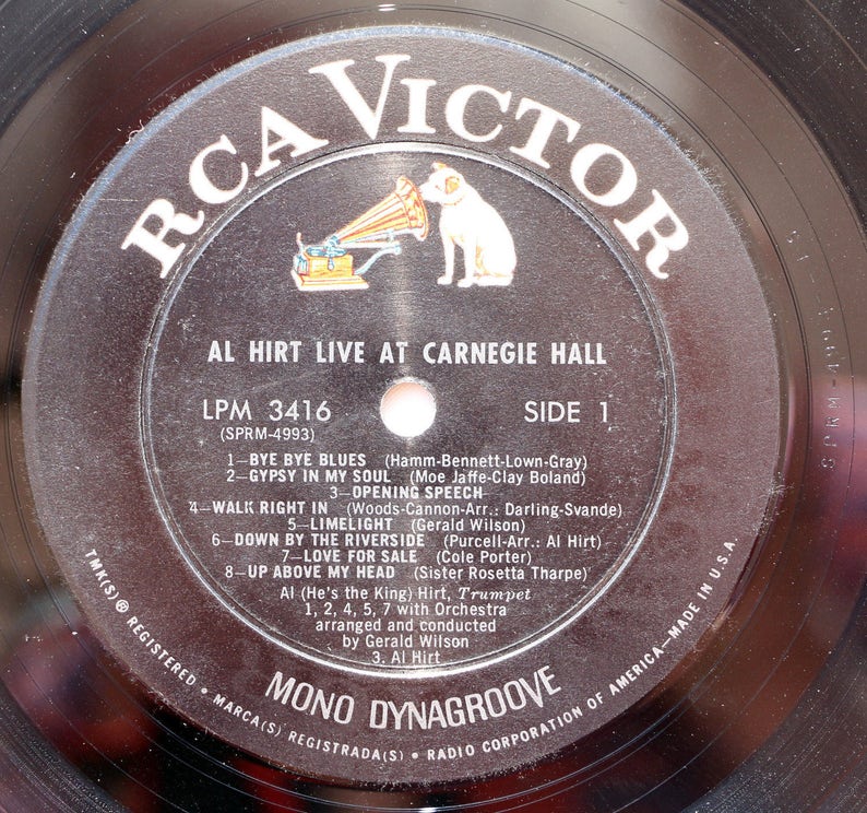 Al Hirt Live at Carnegie Hall 1965 Vinyl LPM3416 Etsy