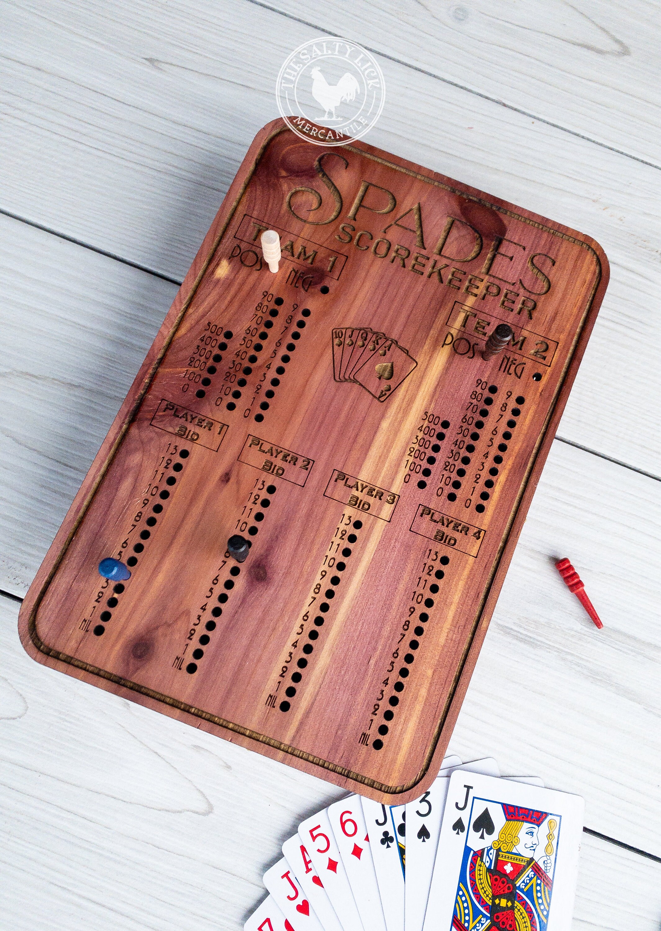 Spades Scorekeeper Custom Cards Board Game Customizable Etsy