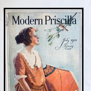 Priscilla moderna, julio de 1924, cubierta enmarcable, solo regalo de cumpleaños de julio Cottagecore