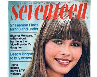 Vtg Seventeen Magazine Junio 1977 Grandes anuncios Sin páginas recortadas 1970 Moda Adolescentes