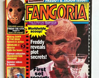 Vtg Fangoria Horror # 85, août 1989, affiche de cire, vendredi 13, cauchemar sur l'orme