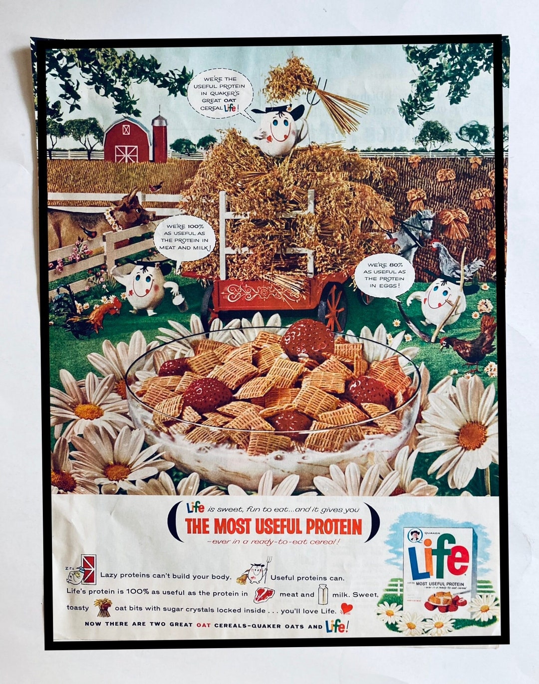 Vintage Life Cereal Print Ad 1963 Mid Century Kitchen Decor 10 X 13.5 Inch Country Etsy