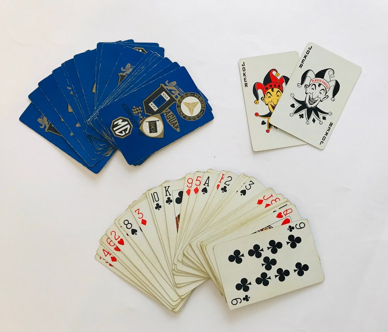 Vintage Olympia Playing Cards Corvette Rolls Royce MG Mercedes Jaguar Lancia