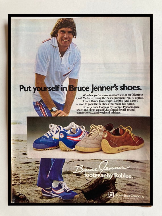 Bruce Jenner Vintage Print Ad 1978 Brown Shoe Company 8x11 inch 1970s Sneakers