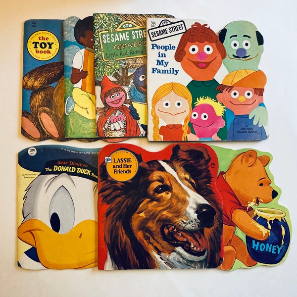 Vtg Shape Books Disney Sesame Street Little Golden Winnie The Pooh Lot of 7 EUC