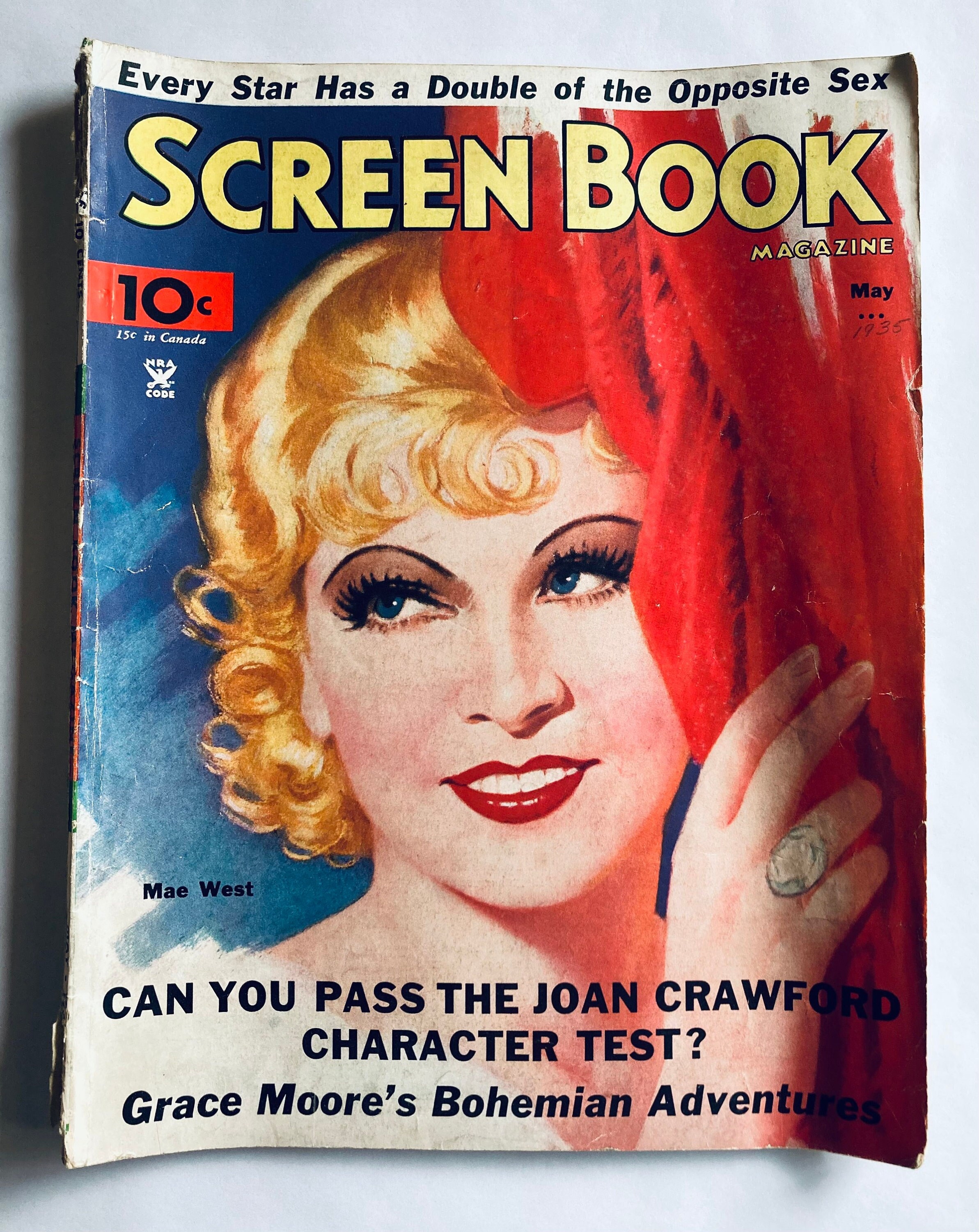 Vtg Screen Book Magazine May 1935 Mae West Joan Crawford 1930s