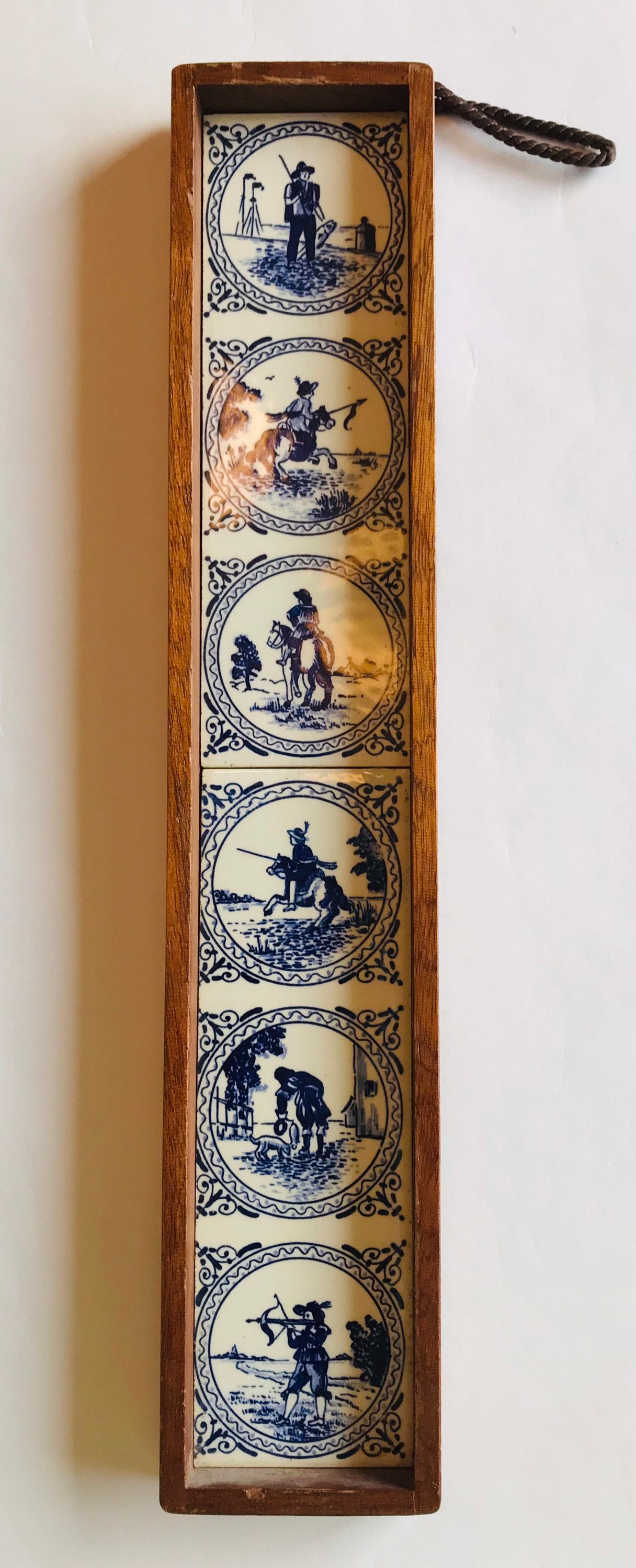 Vintage blau Delft Farbe gerahmt Fliesen Wandbehang ca. 25 x | Etsy