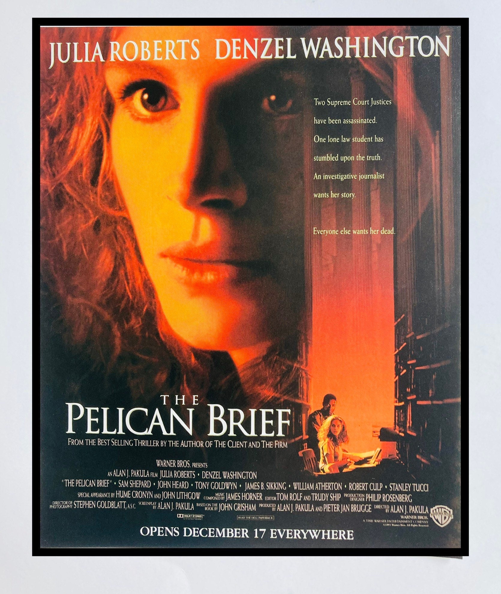 Vtg the Pelican Brief Trade Print Ad X 11 Julia Roberts Denzel