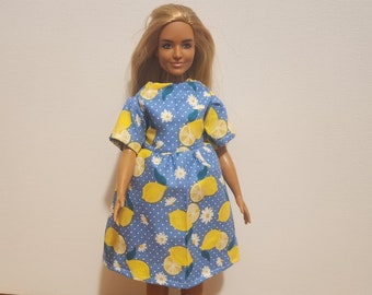 Handmade Doll Clothes - Dress fits 11.5" Curvy Fashion Doll