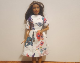 Handmade Doll Clothes - Dress fits 11.5" Curvy Fashion Doll
