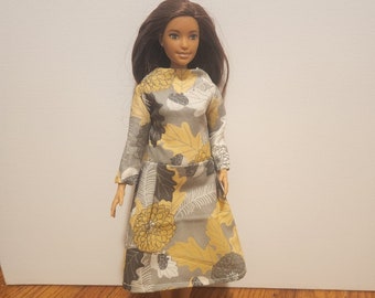 Handmade Doll Clothes - Dress fits 11.5" Curvy Fashion Doll