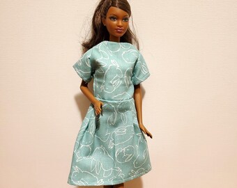 Handmade 11.5" Doll Clothes- Dress fits 11.5" Fashion Dolls