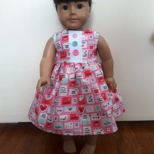 Handmade 18&quot; Doll Clothes-  Valentine&#39;s Day Dress fits American Girl Doll