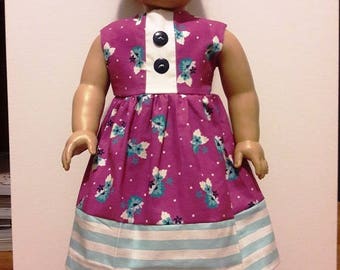 Handmade 18" Doll Clothes-  Dress fits American Girl Doll