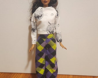 Handmade 11.5" Doll Clothes- Top & Pants fits 11.5" Fashion Dolls