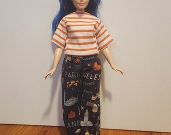 Handmade Doll Clothes- Top and Pants fits Curvy 11.5" Fashion Dolls