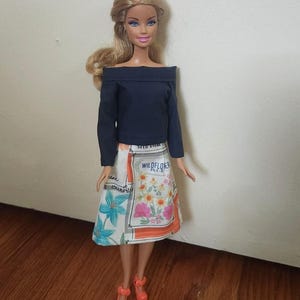 Handmade 11.5&quot; Doll Clothes- Top & Skirt fits 11.5&quot; Fashion Dolls