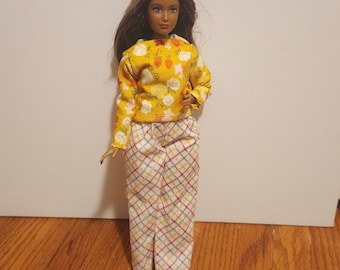 Handmade Doll Clothes- Top and Pants fits Curvy 11.5" Fashion Dolls