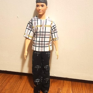 Handmade Doll Clothes- Shirt and Pants fits 12&quot; Male Fashion Doll