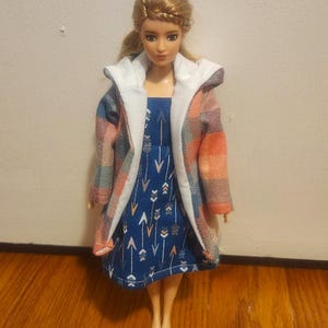 Handmade Doll Clothes - Hooded Jacket and Dress fits Curvy 11.5&quot; Fashion Dolls
