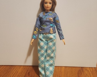 Handmade Doll Clothes- Top and Pants fits Curvy 11.5" Fashion Dolls