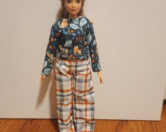 Handmade Doll Clothes- Top and Pants fits Curvy 11.5" Fashion Dolls