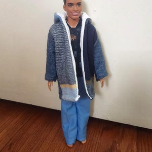 Handmade Doll Clothes- Hooded Jacket, Shirt, and Pants fits 12&quot; Male Fashion Doll