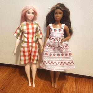 Handmade Doll Clothes- Sundress and Romper fits 11.5&quot; Curvy Fashion Dolls