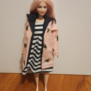 Handmade Doll Clothes - Hooded Jacket and Dress fits Curvy 11.5&quot; Fashion Dolls
