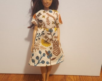 Handmade Doll Clothes - Dress fits 11.5" Curvy Fashion Doll