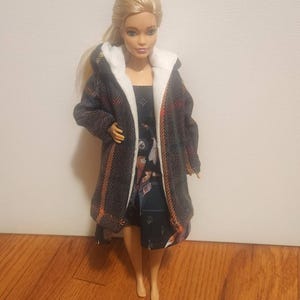 Handmade Doll Clothes - Hooded Jacket and Dress fits Curvy 11.5&quot; Fashion Dolls