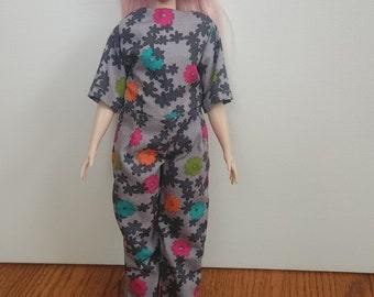 Handmade Doll Clothes- Jumpsuit fits Curvy 11.5" Fashion Dolls