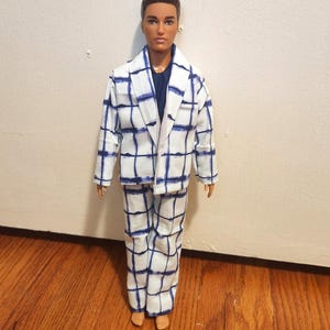 Handmade Doll Clothes- Suit Jacket, Pants, and Shirt fits 12&quot; Male Fashion Doll