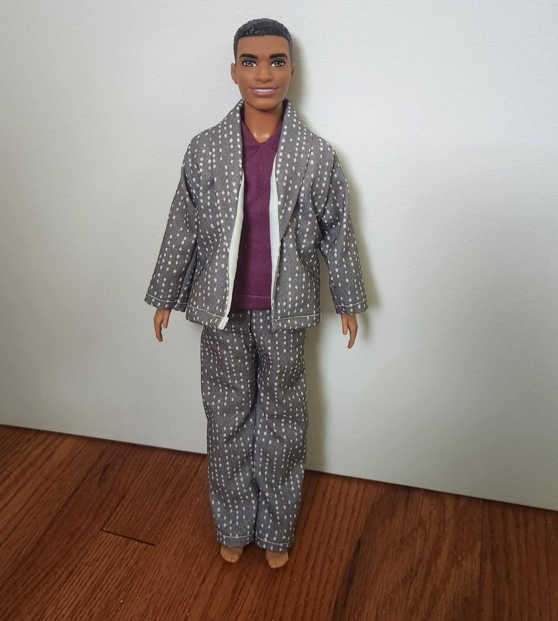 Handmade Doll Clothes- Suit Jacket, Pants, and Shirt fits 12" Male Fashion Doll