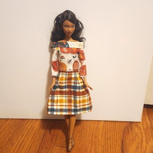 Handmade 11.5&quot; Doll Clothes- Top & Skirt fits 11.5&quot; Fashion Dolls