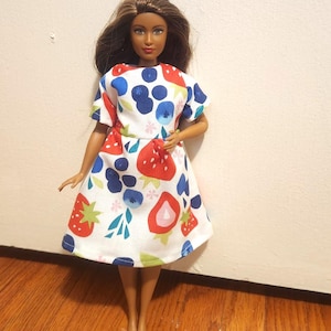 Handmade Doll Clothes - Dress fits 11.5&quot; Curvy Fashion Doll