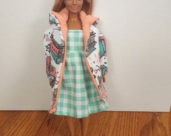 Handmade Doll Clothes - Hooded Jacket and Dress fits Curvy 11.5" Fashion Dolls