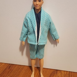 Handmade Doll Clothes- Suit Jacket, Shorts, and Shirt fits 12&quot; Male Fashion Doll