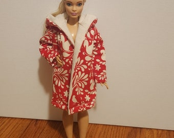 Handmade 11.5" Doll- Hooded Jacket fits 11.5" & Curvy Fashion Dolls