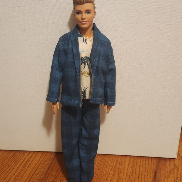 Handmade Doll Clothes- Suit Jacket, Pants, and Shirt fits 12" Male Fashion Doll