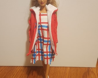 Handmade 11.5" Doll- Dress & Hooded Jacket fits 11.5" Fashion Dolls