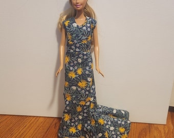 Handmade 11.5" Doll Clothes- Evening Dress fits 11.5" Fashion Dolls