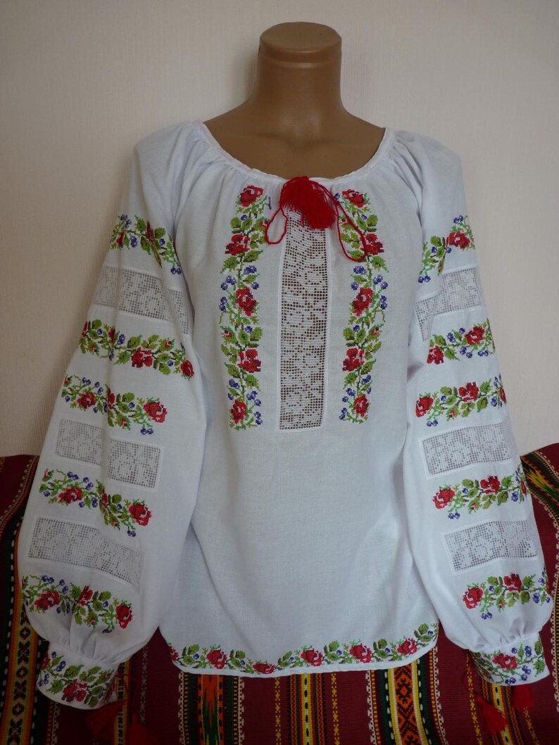 Women Blouse with traditional Ukrainian embroidery blouse Etsy