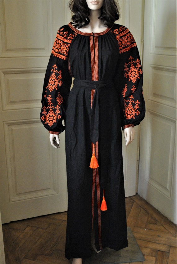 orange and black maxi dress Orange and Black maxi